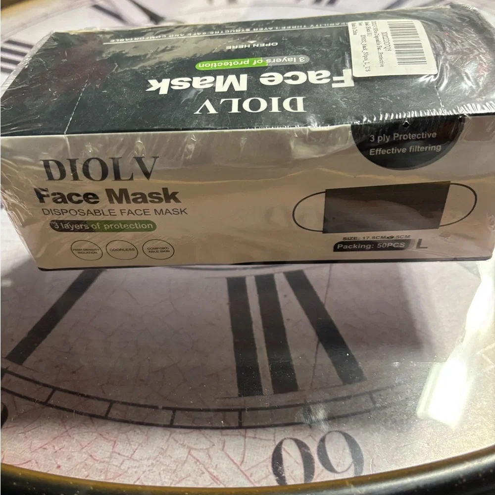 DIOLV Disposable Face Masks - Black